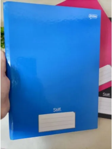 caderno brochura 96 folhas azul