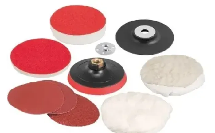 Kit Discos de Lixar e Polir 4.1/2 Suporte Pluma Fixa Facil 8 Peças Vonder