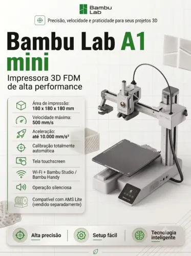 Impressora 3D Bambu Lab A1 Mini Lacradas Com Nota Fiscal e Garantia