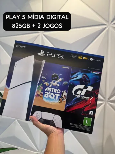 PlayStation 5 Mídia Digital 825GB + 2 Jogos ASTRO BOT E GRAN TURISMO 7 Lacrado Novo