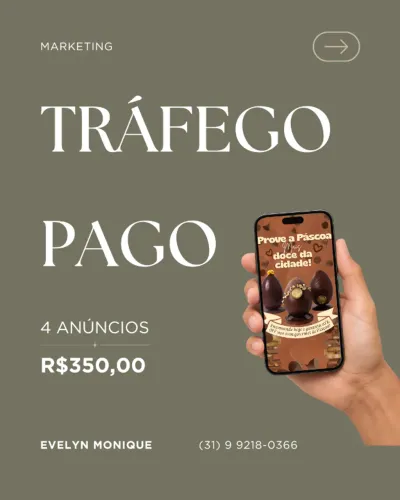 Anúncios de tráfego pago.