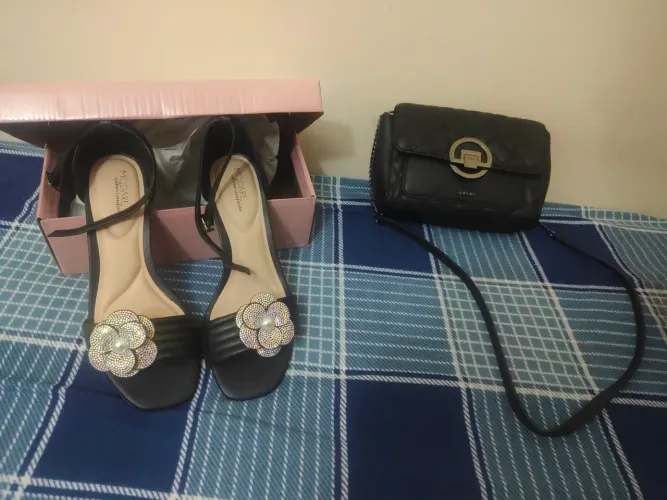 Sandália Modare Preta + Bolsa Dakota matelasse Preta