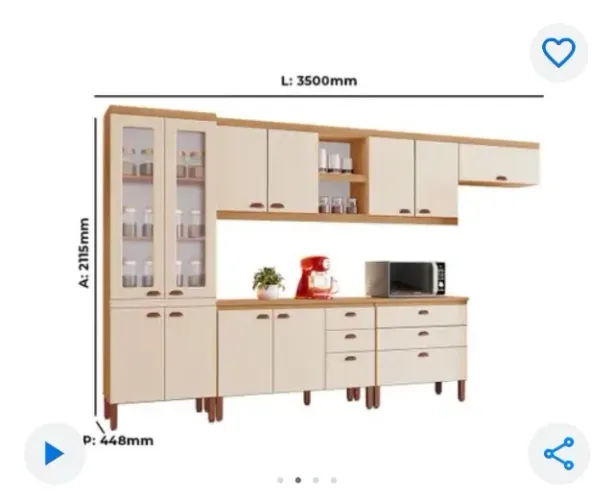 Cozinha Completa Modular Ágata 100% MDF. Pouco tempo de uso. Novíssima!