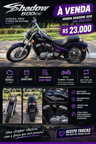 Venda Motocicleta honda Shadaw 600cc