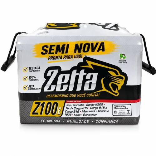 Bateria Zetta 100Ah Semi Nova