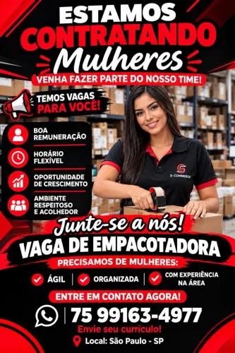 Vaga de Emprego - Estoque, Embalagem e Conferência | Brás - SP
