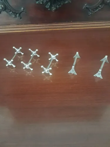 Conjunto de descanso de talher 5 peças banhadas a prata