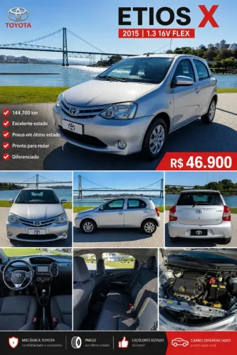 Toyota Etios X 1.3 Flex 16V 5P Mec. 2015