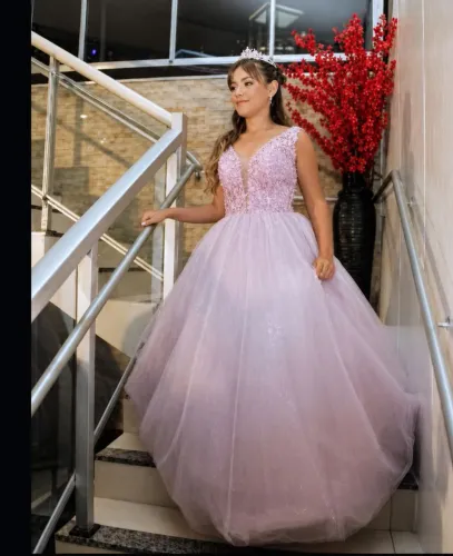 Vestido Debutante Lavanda