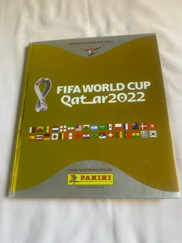 Álbum copa 2022 dourado completo com figurinhas da coca cola