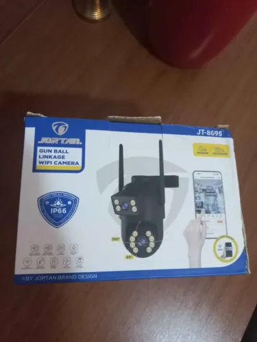 Camera Wifi  Externa Duas Lentes 360 Preto / Novo