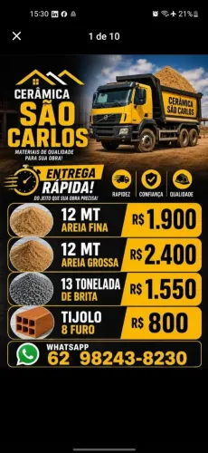 tijolo área brita