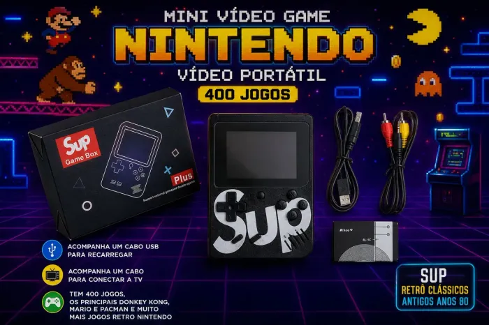 Mini Videogame portátil 400 jogos