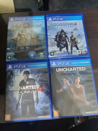 Lote 4 jogos ps4 / god of war / uncharted