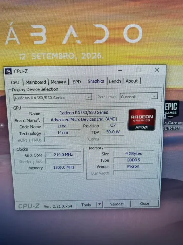 Placa de video RX 550 4GB