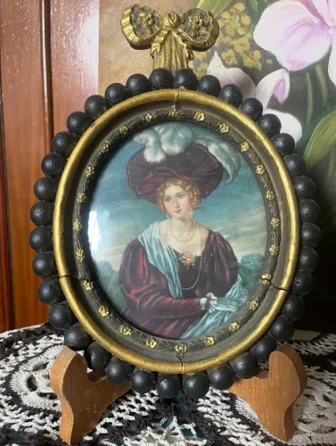 QUADROS CAMEO CREATION COM SELO NO VERSO ANTIGUIDADE VIDRO BOMBÊ COLECIONISMO. FRANCESA