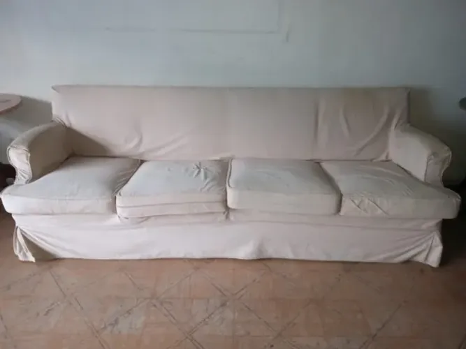Sofá Branco Grande 4 Lugares