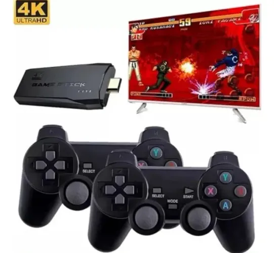Vídeo Game Retrô Hdmi 64gb 20.000 Mil Jogos Com 2 Controles Sem Fio