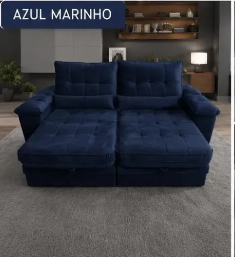 Sofá Retrátil Azul Marinho 2,30