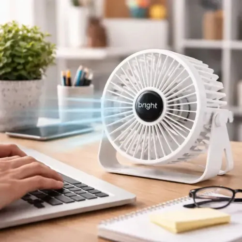 Ventilador de Mesa Bright USB VN007 Branco 1w