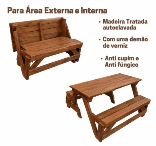 Banco que vira mesa