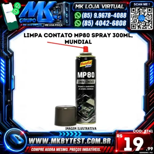 Limpa Contato MP80 spray 300ml, MUNDIAL