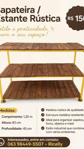 Estante ferro amarelo