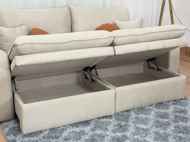 Sofá Cama Baú 2,10m Molas Ensacadas l87