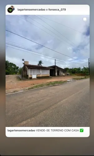 5 tarefas de terra contendo duas casas,uma pra moradia e uma casa de farinha com maquinas.