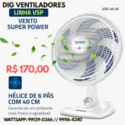 Ventilador Mondial Novo Fazemos Entrega Promoção Vento Forte R$ 170 Agende a Entrega