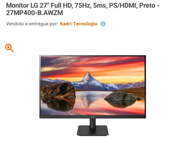 MONITOR FULL HD 27 polegadas. Novo . Dependendo faço um menos .