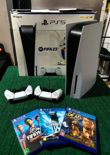 Ps5 Com Leitor, Caixa e Jogos - Ac cartão