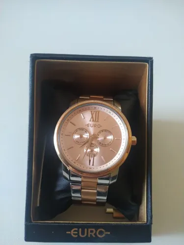 Relógio Euro Feminino Quartz Rosê