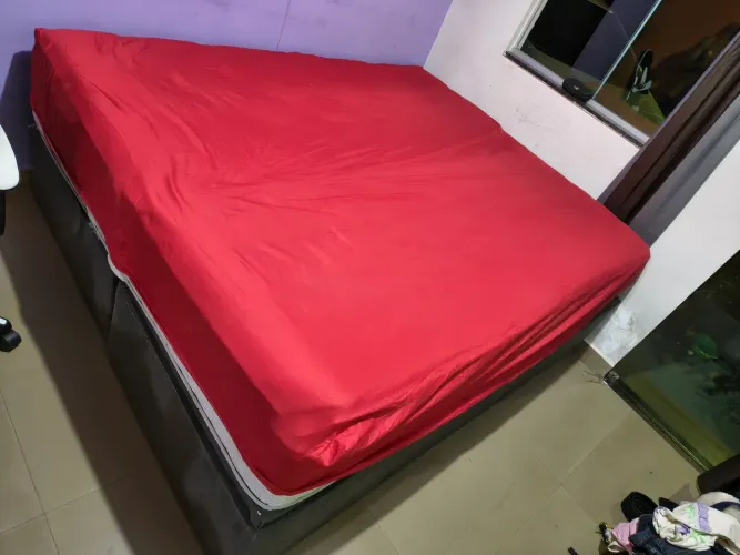 CAMA QUEEN COM BAÚ DUPLO 
