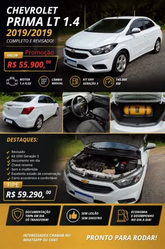 Chevrolet Prisma Sed. LT 1.4 8V Flexpower 4P 2019