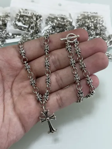 Cordão Chrome Hearts Cross Aço