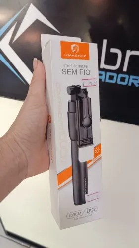 Bastão Tripé Selfie Ajustavel até 1 metro H'Maston ZP22 com Luz LED para Fotos Videos