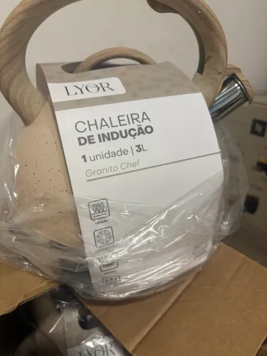 Chaleira de Indução 3L Lyor Granito Chef Bege Alumínio - nova