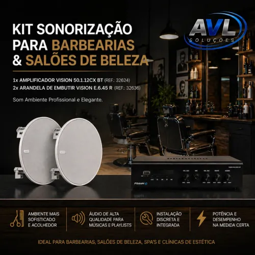 KIT SOM AMBIENTE PARA BARBEARIAS E SALÕES DE BELEZA 