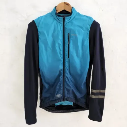 Jaqueta flanelada corta vento triban rc500 ciclista azul marinho