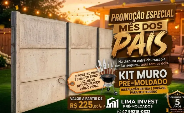 Kit muro pré moldado em concreto!! A partir de R$ 225 m²