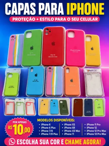 Capas para iPhone coloridas por apenas R$ 10,00