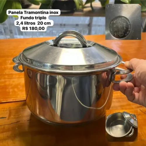 Panela Tramontina Inox fundo triplo 2,4 llitros 20cm