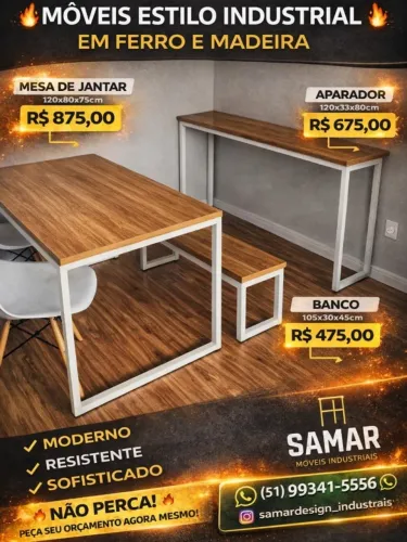 Móveis Industriais em Ferro e Madeira - Modernos e Resistentes