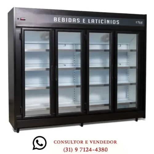 Refrigerador Expositor 4 Portas Preto Polar