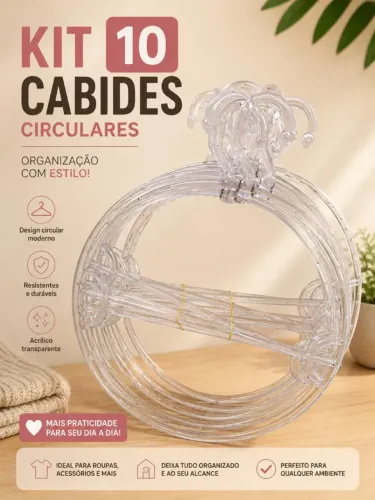 KIT 10 CABIDES REDONDO TRANSPARENTE