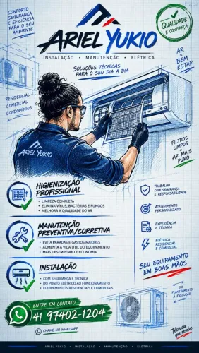 Ar condicionado, higienização, manutenção e instalação