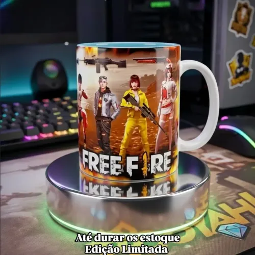 Caneca gamer free fire