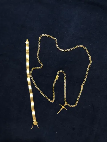 Corrente e pulseira moeda antiga