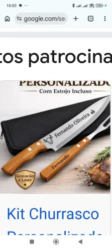 Faca e garfo para churrasco 